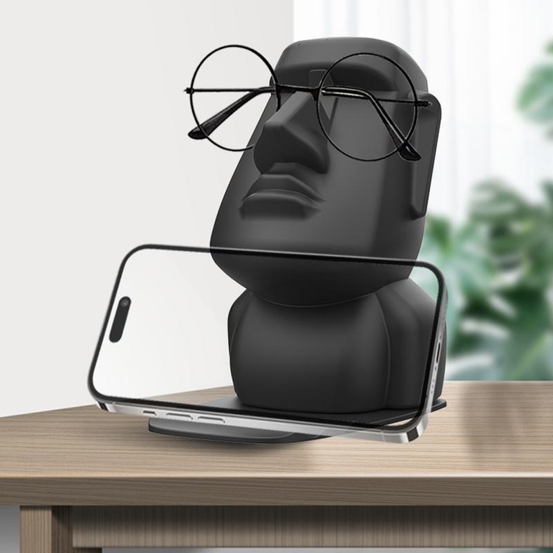 Plastic Stone Man Eyeglasses Rack Stand Creative Portrait Eyeglasses Display Rack Decorations Display Desktop Eyeglasses Rack