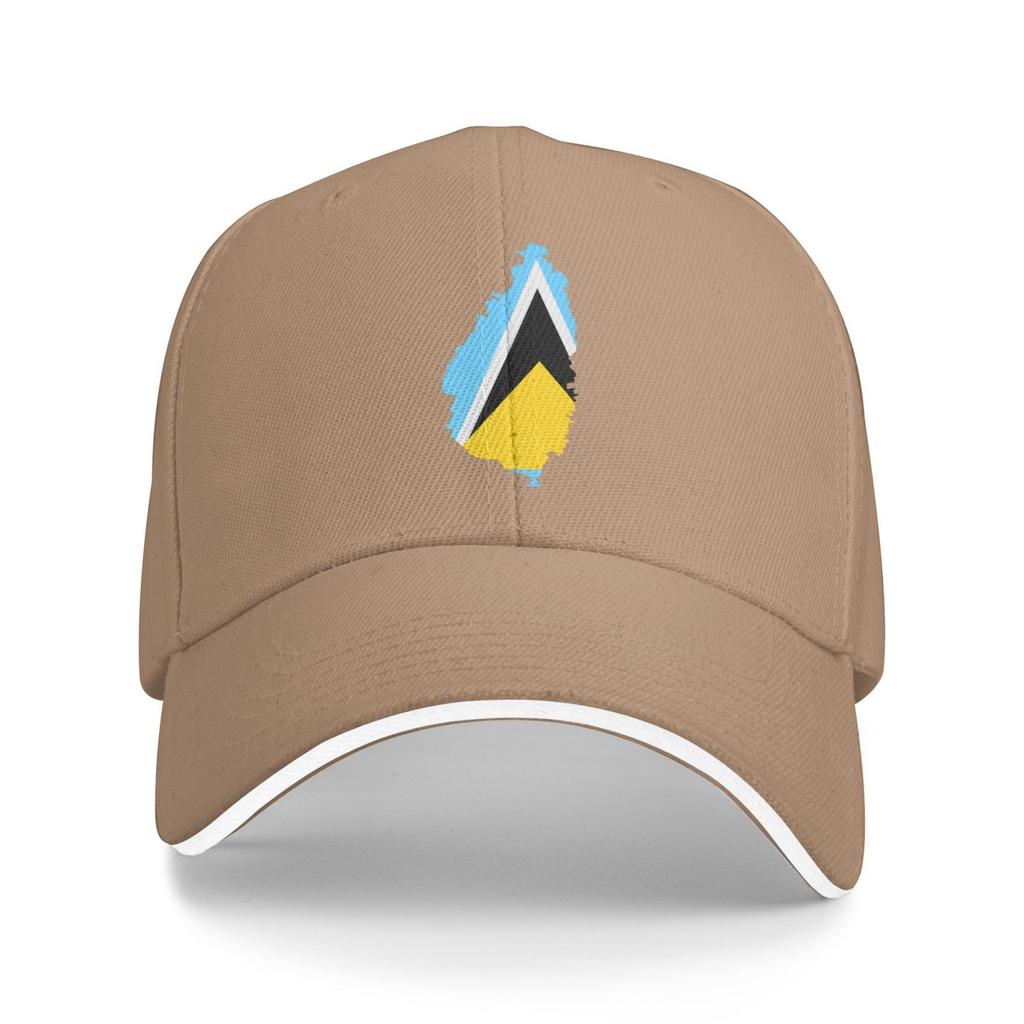 Flag Map of St Lucia Sun Mesh Hats Summer Outdoor Baseball Cap Cool Trucker Hat for Unisex Unisex Sun Protection