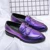 Size38~48 Mens Leather Italy Designer Brand Luxury Casual Office Black Tassel Loafers Moccasins Wedding Dress Male Shoes for Men