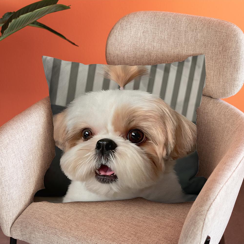 Krásný povlak na polštář Shih Tzu Měkké povlaky na polštáře pro dekoraci farmářské pohovky Domácí dekorace a Ochranný povlak na polštář