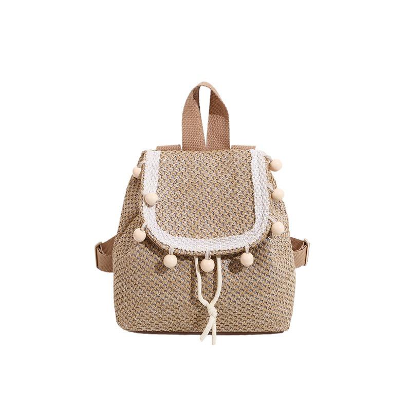 Ethnic Wind Straw Woven Bag Spring and Summer Woven Backpack Large Capacity Leisure Lightweight Travel Backpack