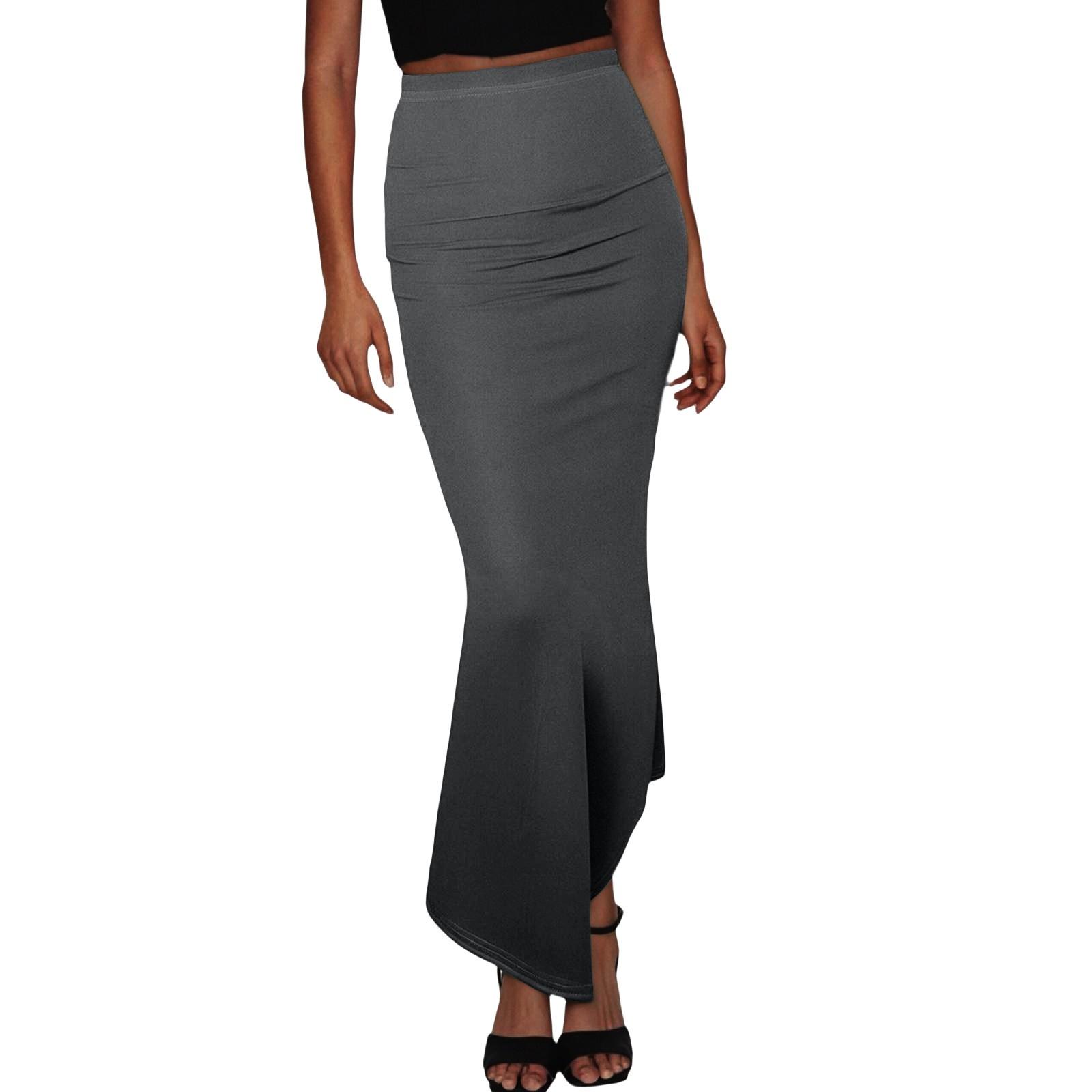 

Жіноча мода Повсякденна Однотонна З високою талією Тонка Міді довжини Спідниця-рибка Половина тіла M