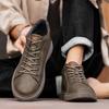 Fashion Classic Lace Up Walking Shoe Warm Plush Fur Winter Sneakers Genuine Leather Men's Basic Boots Autumn Winter Outdoor Casual Boots