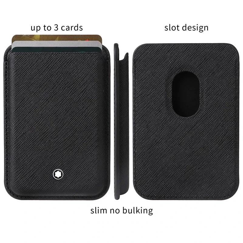 High End Busine Sle Leather Card For iPhone 17 Pro Max 16 15 14 Strong Magnetic Magsafe Wallet Carbon Fiber Card Bag Pocket Slot