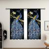Classic Vintage Peacock Design Printed Design Drape Decorative Drapes Ideal for Cooking Space Bedroom Living Area Room Semi Blackout Short Curtains