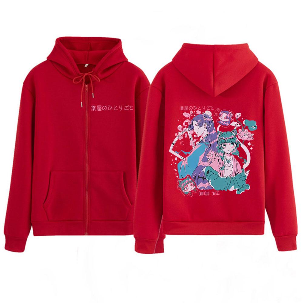 Anime The Apothecary Diaries Zipper Hoodie Funny Kawaii Cute Maomao Merch Jacket Men's Casual Long Sleeves Sweatshirt Streetwear