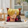 One Piece Jinbe Helmsman Anime Plush Pillow Cover Soft Short Plush Cushion Cover For Sofa Bedroom Home Decor Gift Decoration