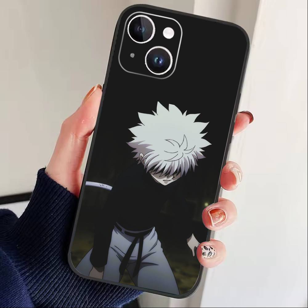 G-Killua Zoldyck K-Hunter X Hunter Phone Case For iPhone 17 16 15 14 13 12 Max Plus Silicone Black Cover