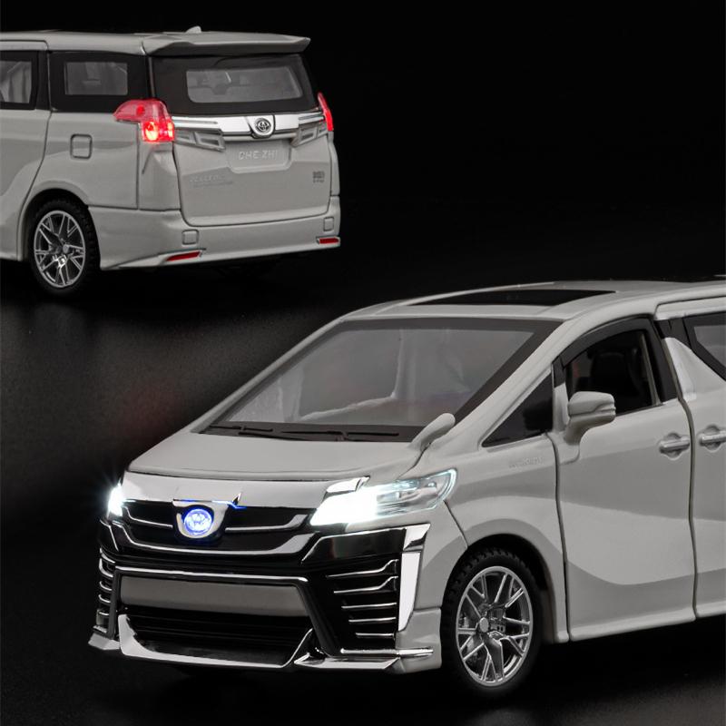 1/32 Toyota Vellfire MPV Alloy Car Model Sound and Light Pull Back Children's Toy Collectibles Birthday Gift