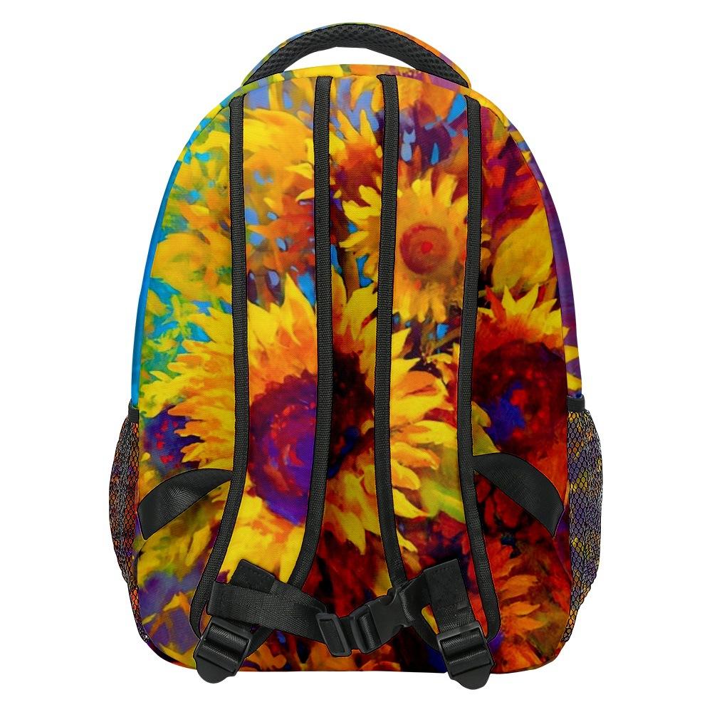 Cartoon Cartoon Kpop Youthful School Bags Unisex Sunflower Travel Bags 3D Print Oxford Waterproof Notebook Shoulder Backpacks