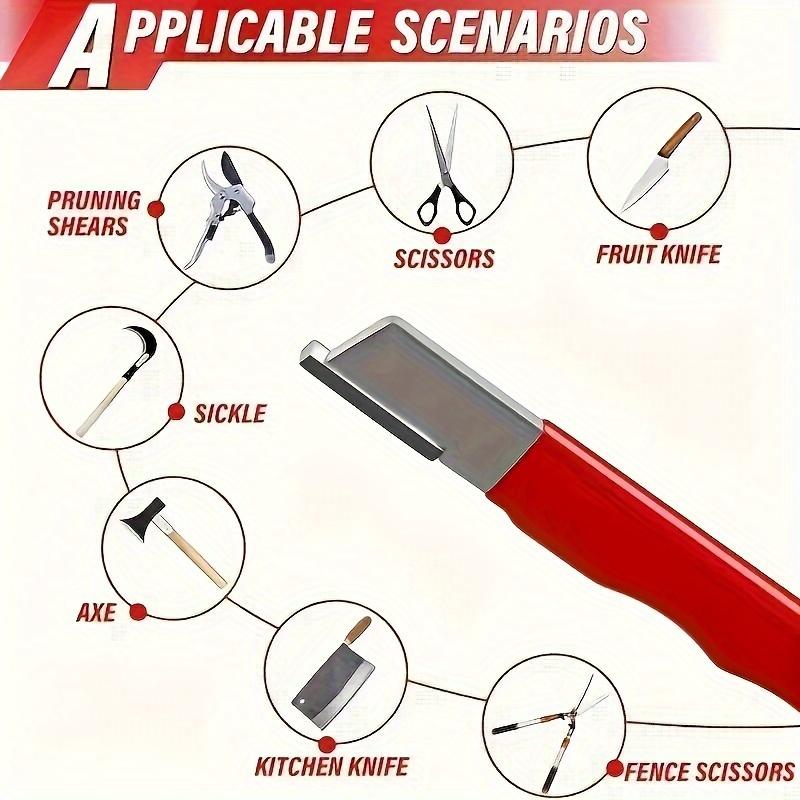 Alloy Steel Quick Sharpener Handheld Knife Sharpener Stone Portable Garden Kitchen Pruners Scissors Knives Grinding Tool