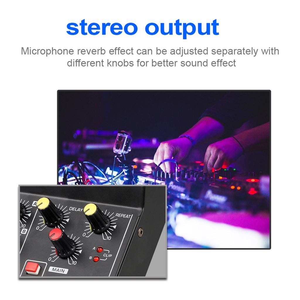 8 Channel Multifunctional USB Audio Mixer Portable Sound Mixer Professional Home Use Dual Microphone Inputs Sound Mixer