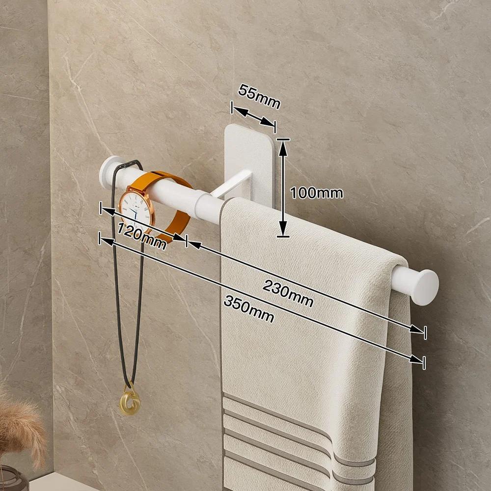 35/45/55cm Towel Rack Towel Hanger Bath Towel Holder Wall Hanging Towel Bars Bathroom Shelf Kitchen Storage Rack