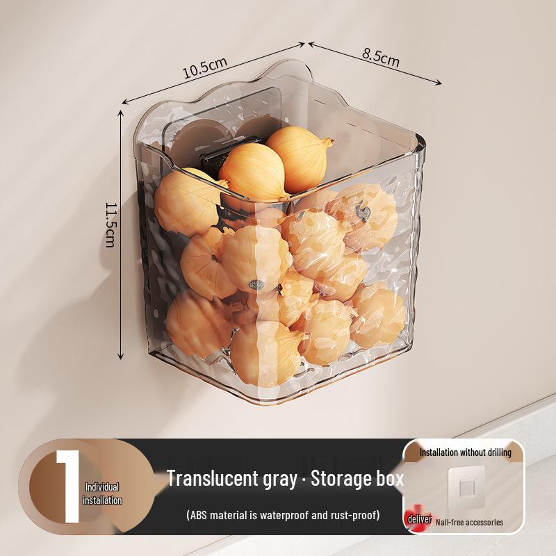 Wall-Mounted Kitchen Storage Basket for Spices & Gadgets