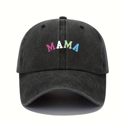 MAMA Patterned Baseball Cap Lightweight Sun Hat with Colorful Letter Print All Season Suitable for Casual Sports