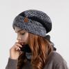 Yousheng 2 Pcs/Set Men Winter Hat Neck Warmer Thick Knit Stretchy Contrast Color Ear Protection Keep Warm Daily Wear Dome Cap Outdoor Skiing Skating