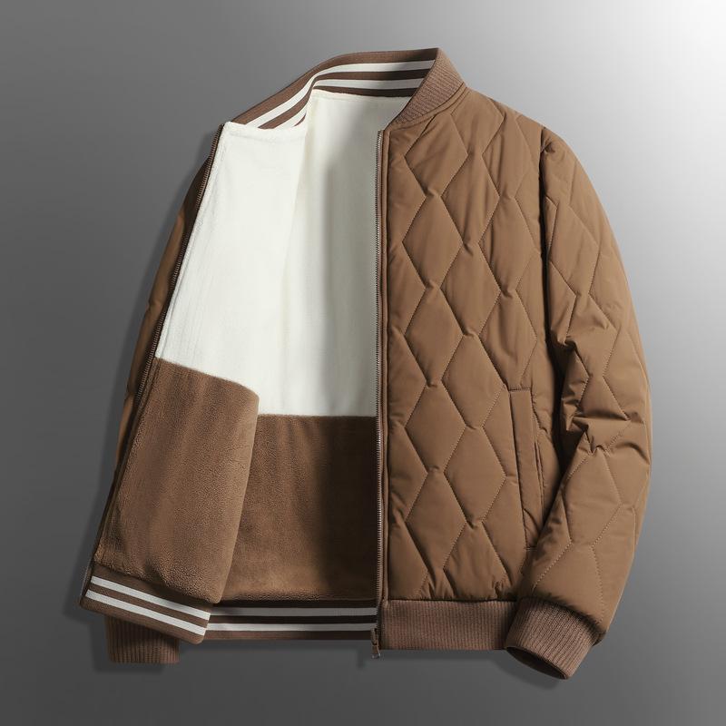 High-end men's autumn and winter cotton-padded clothes, new baseball collar jacket, casual jacket, and large-size cotton clothes.