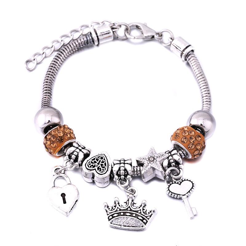 Fashion Glamour Bangle Jewelry 6 Colors Metal Lobster Buckle Snake Chain Beaded Bangles For Women Summer Bracelet Romantic Gift