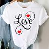 (Asian Size) Tee Trend Love Cute Graphic T Shirt Fashion Women Clothing Casual Lady Female Top Spring Summer Printed Short Sleeve T-shirts