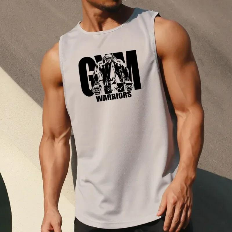 Summer Gym T-shirts Mesh Singlets Bodybuilding Stringer TankTop