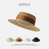 Spring and Summer Elegant Pearl Straw Seaside Sunscreen Sunshade Female Retro Celebrity Elegant Flat Top Top Top Top Hat