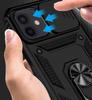 iPhone 12 CASE SLIDE ARMOR DEFENDER BLACK RING + GLASS
