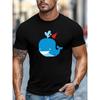 Men'S Summer Casual Short-Sleeve T-Shirt with Whale Pattern