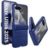 Pour coque Motorola Razr 60 Ultra avec protection de charnière, protecteur d'écran intégré, coque de téléphone antichoc tout compris - Bleu