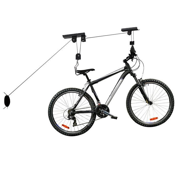 Wiltec Support ascenseur vélo 20 kg, 77 x 45 mm / 84 x 250 mm, Porte bicyclette, Rack de rangement garage stockage élévateur plafond