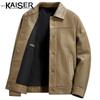 Kaiser Men's Genuine Goat Leather Turn-down Collar Motorcycle Jacket