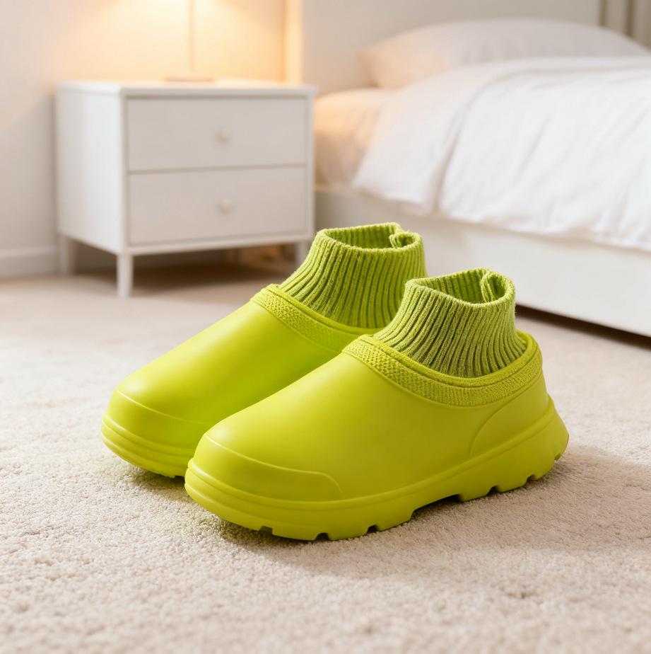 Pantoufles d'automne/hiver antidérapantes à semelles épaisses: Design Confortable à Talon Enveloppant pour Porter à l'Intérieur/Extérieur, Homme et Femme