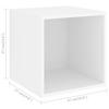 4 Piece Wall Mounted TV Cabinet Set White Particleboard