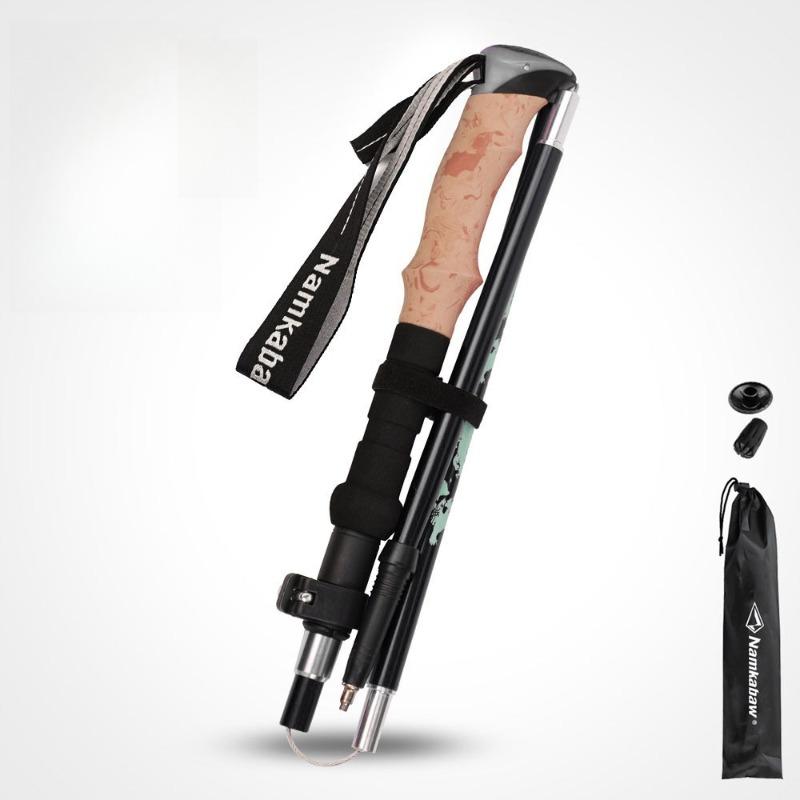Aluminum Alloy Hiking Cane Foldable Hiking Cane Outdoor Hiking Cane чёрный