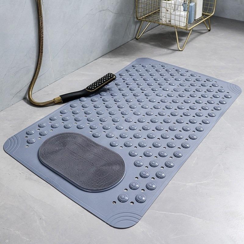 

Non Slip PVC Bath Mat with Suction Cup Massage Bumps Quick Dry Bathroom Rug Shower Safety Carpet Strong Drainage Bathroom Carpet