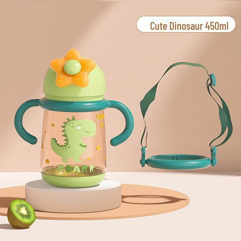 Dual-Purpose Baby Elephant Water and Milk Cup with Straw for 6+ Months