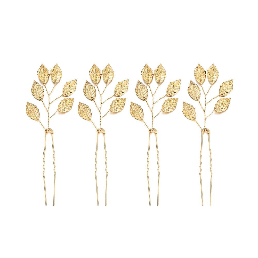Hair Accessories Fashion Personality Gold Leaf Pearl Headband