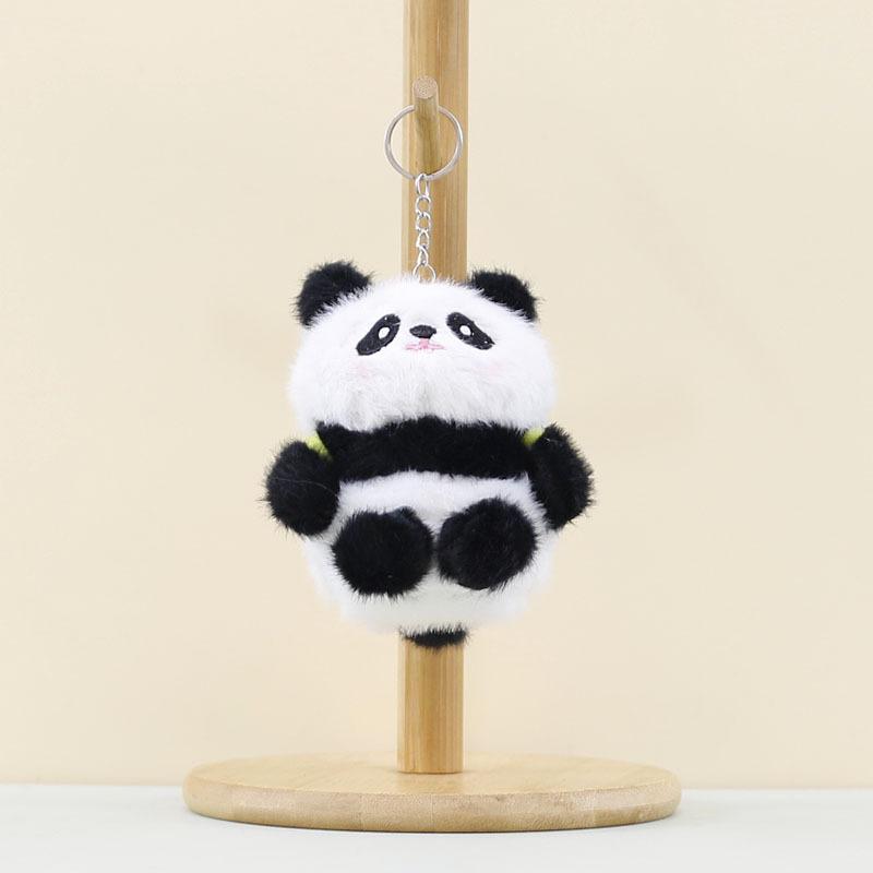 Adorable Plush Panda Toy Keychain Soft Fruit Panda Doll Pendant For Bags