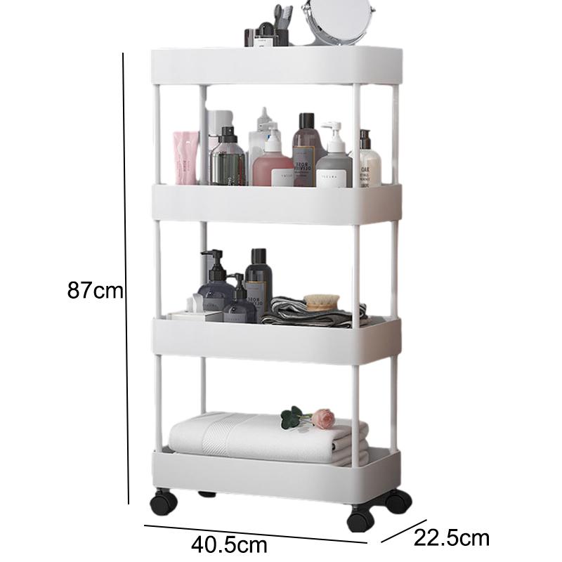 2/3/4 Layer Narrow Gap Storage Rack Shelves Organizer Open High Capacity Save Space Mobile Shelving for Kitchen Bathroom