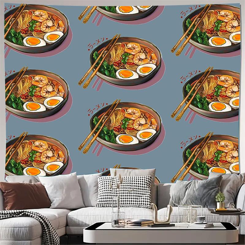 

Ramen Wall Tapestry Japanese Noodle Food Anime Decor Dorm Room Aesthetic Hanging Wall Art Home Decor Bedroom Living Room 74x94cm(29x37in)