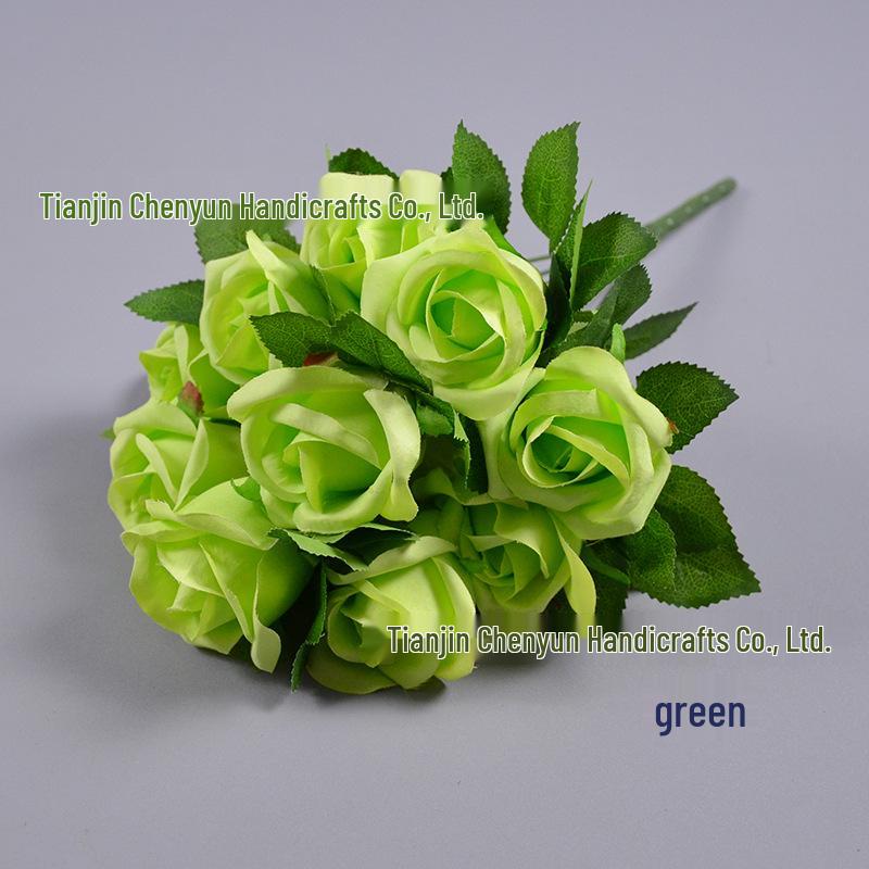Silk Rose Bouquet: 10-Head Artificial Flowers for Wedding Décor