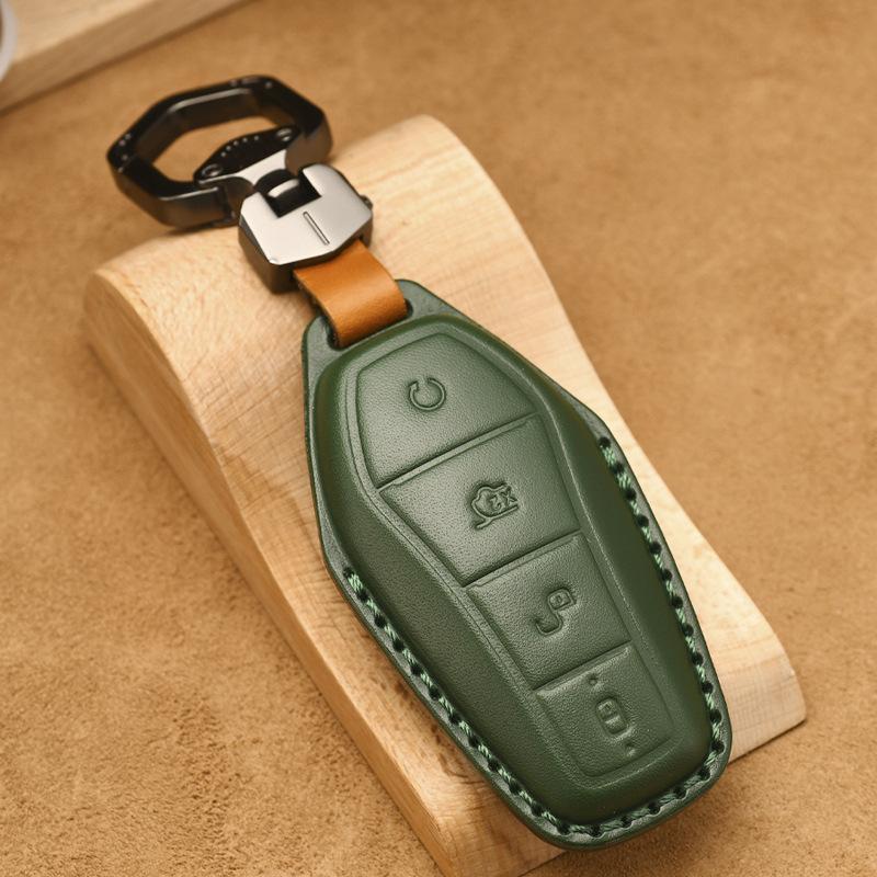 Leather Car Remote Key Fob Cover Key Fob Case For Byd Atto 3 Han Ev Dolphin