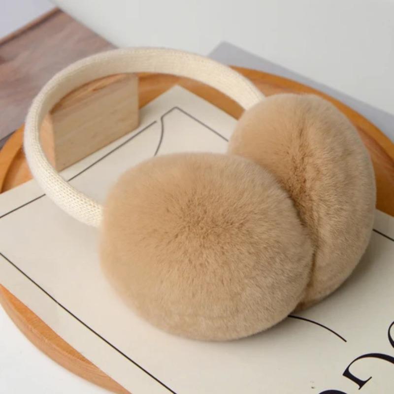 Natural 100% Rex Rabbit Fur Earmuffs Winter Accessories for Women Winter Ear Muffs Fluffy Earmuff Ear Cover for Winter