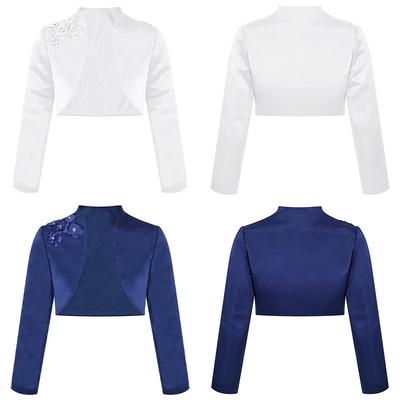 Children's Bolero Shoulder Jacket Girls’ Bolero Jacket Festive Long Sleeve Jacket for Communion Dress