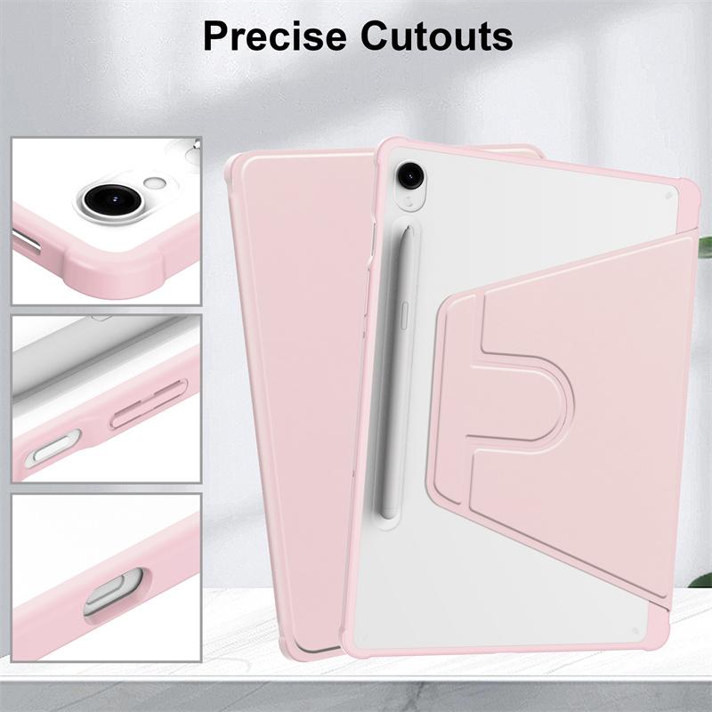 Funda for Samsung Galaxy Tab S10 Lite Case with Pen Holder 360 Rotating Acrylic Clear Hard Tablet for Galaxy Tab S10 Lite Cover