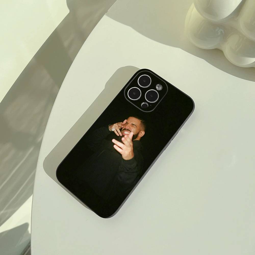 rapper-Drake Phone Case For iPhone 17,16,15,14,13,12,11 Pro Max,16/15/14Plus,XS Soft Black Cover