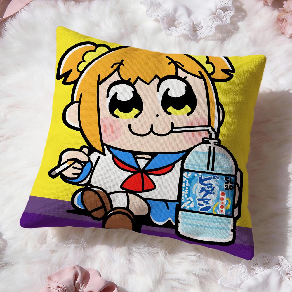 Cute Anime Pop Team Epic Cushion Cover Premium Comfort Reversible Pillow Cove -Two in One Design for Any Room & Car Interior