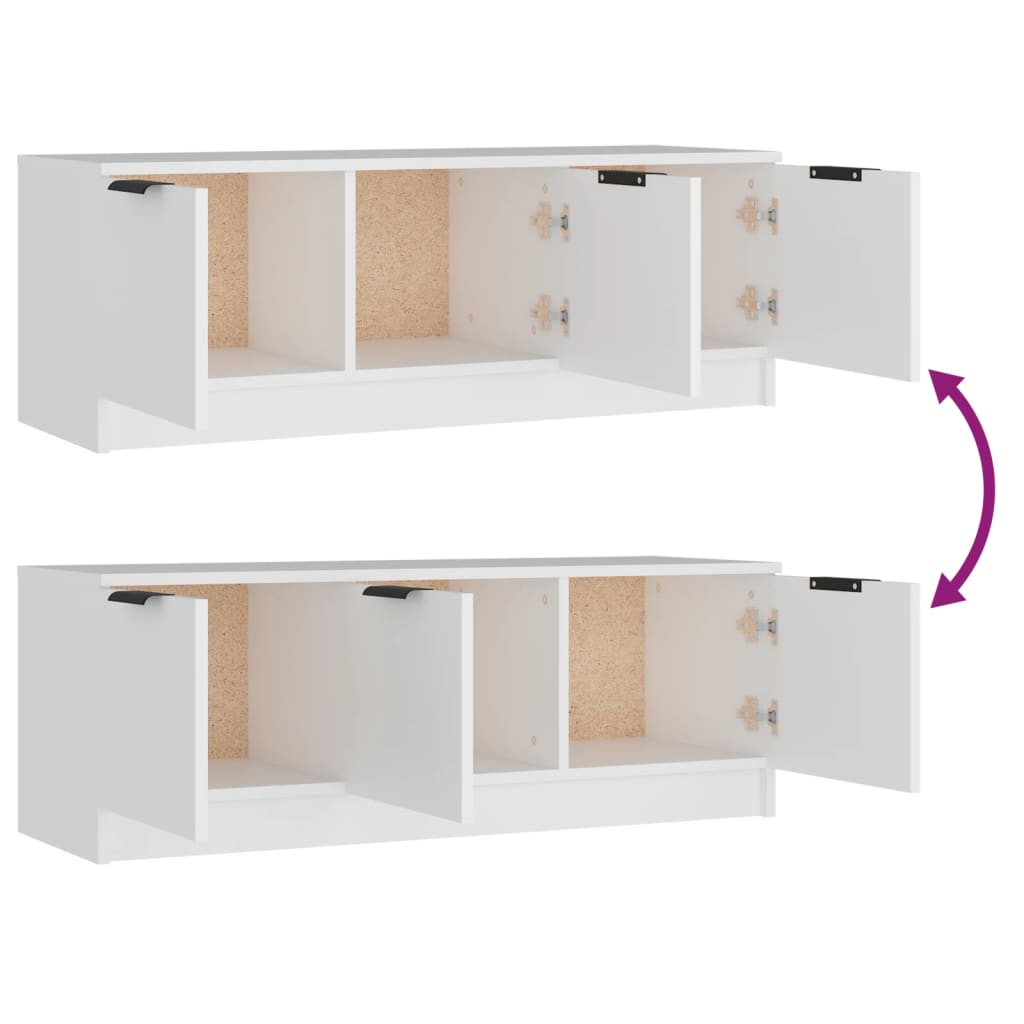 TV Cabinet White 102 x 35 x 36.5 cm Particleboard