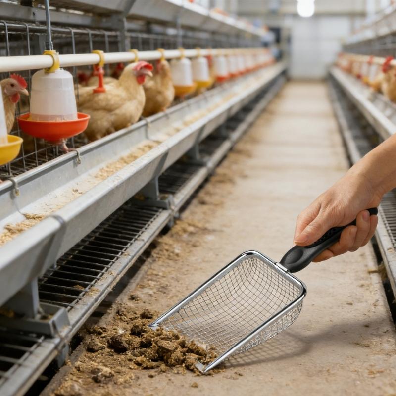 Heavy Duty Stainless Steel Chicken Manures Shovel for Easy Cleaning of Poultry Coops with Ergonomic Handle