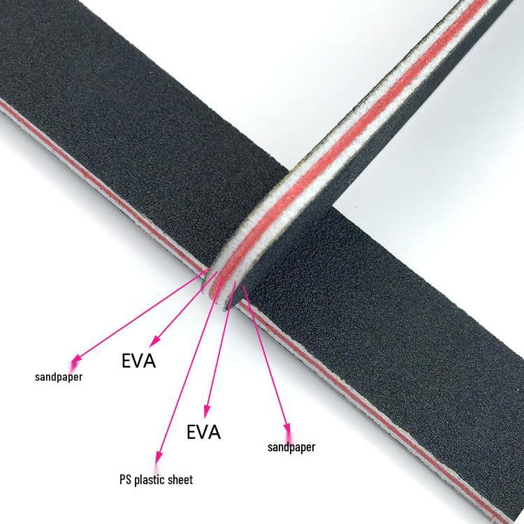 Double-Sided Black Nail File with Red Hearts - 100/180 Grit
