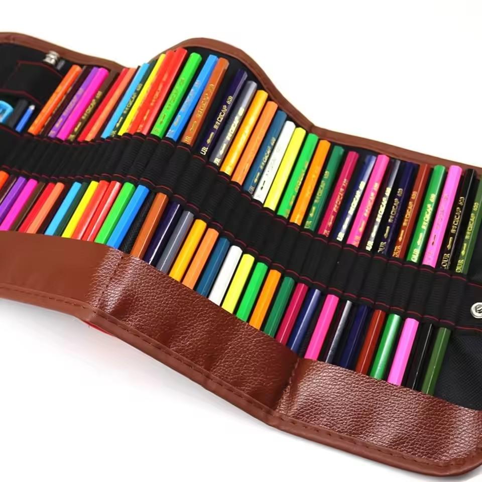 36/48 Holes Makeup Wrap Holder Roll Up Pen Bag Case Holder Storage Writing Supplies Stationery Supplies Cosmetic Bag Supplies